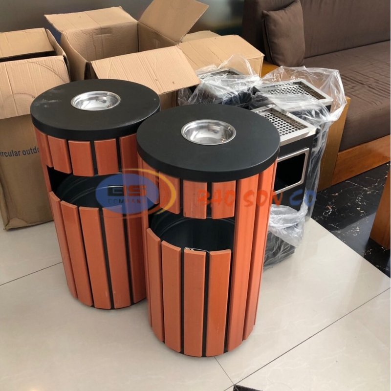 Thùng rác ngoài trời tròn Thùng rác ngoài trời tròn