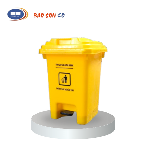 Thùng rác đạp chân 60 lít vàng Thùng rác đạp chân 60 lít vàng
