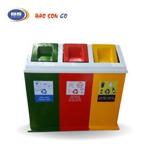 thùng rác 3 ngăn nhựa composite nhỏ