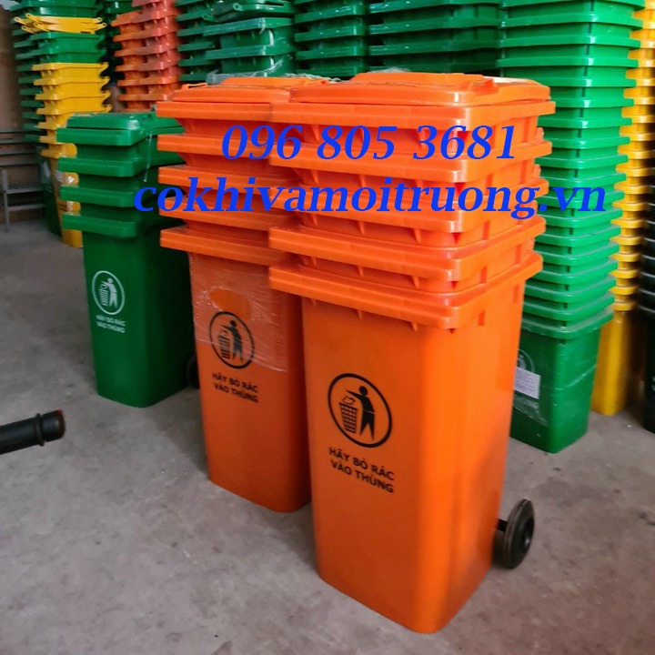 Thùng rác nhựa 240l màu cam (2)