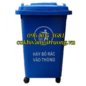 thùng rác 60l xanh dương