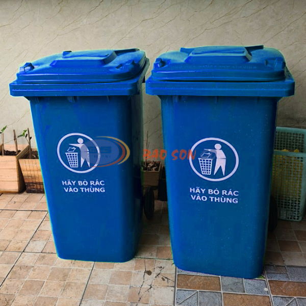 Thùng rác công cộng 240 lít xanh dương Thùng rác công cộng 240 lít xanh dương