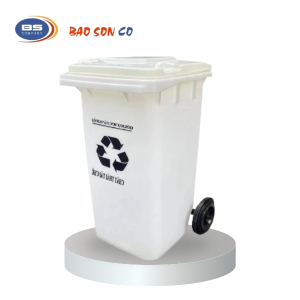 Thùng rác nhựa 240 lít màu trắng