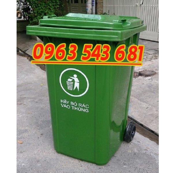 THùng rác công cộng 360 lít xanh lá