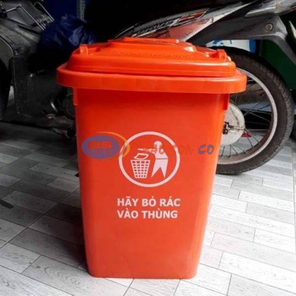 Thùng rác nhựa HDPE cam 60 lít Thùng rác nhựa HDPE cam 60 lít