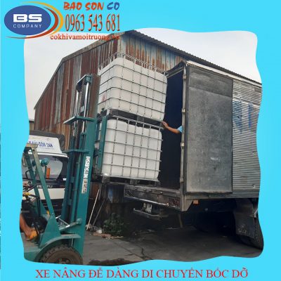 Di chuyển tank nhựa 1000l bằng xe nâng