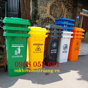 thùng rác 250l nhựa HPDE