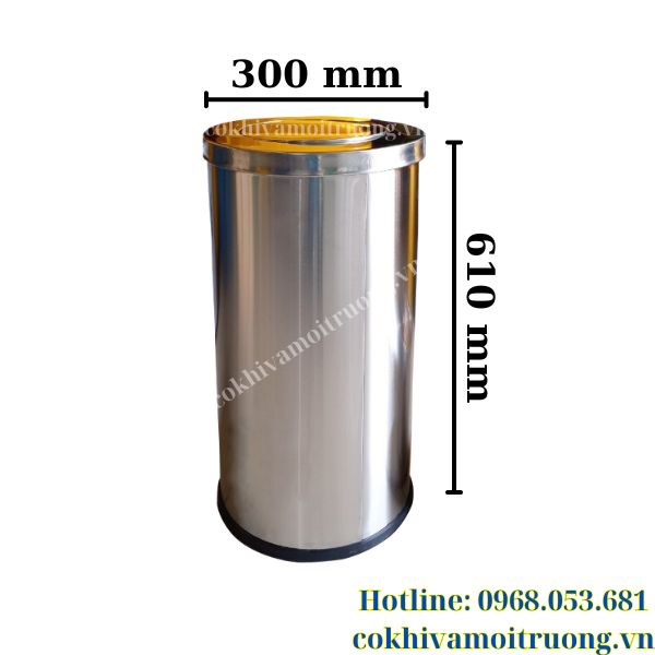 Kích thước của thùng rác inox 40L 