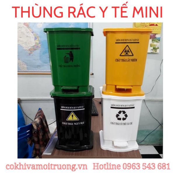 Thùng rác y tế mini