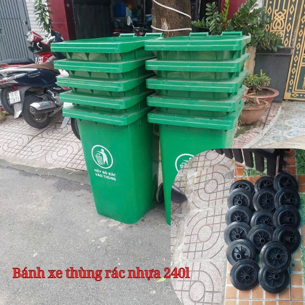 Bánh xe thùng rác nhựa