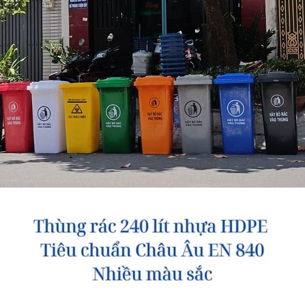 Thùng rác 240 lít nhựa HDPE