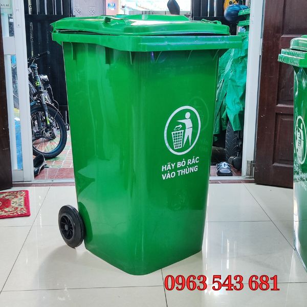 Thùng rác nhựa hdpe 240 lít trơn 11kg