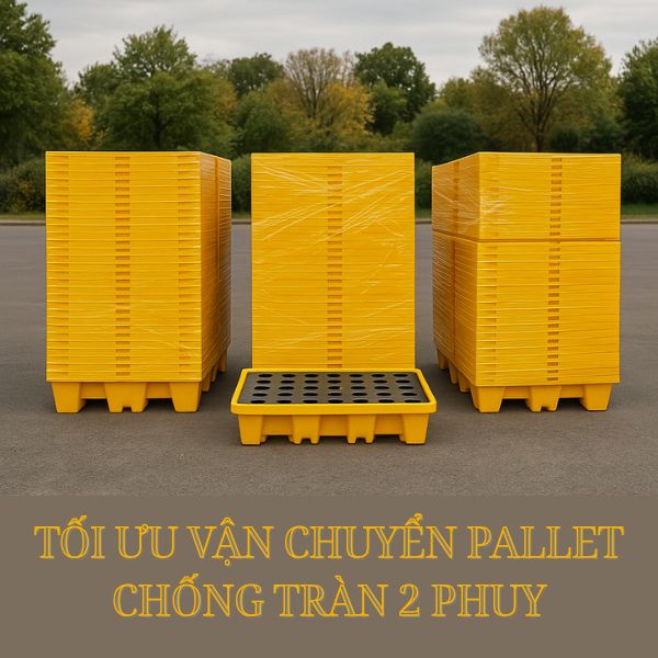 Tối ưu vận chuyển pallet chống tràn 2 phuy
