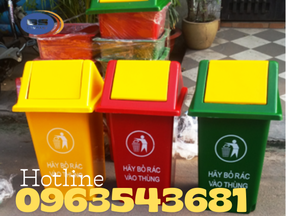 Thùng rác loại 60L nắp hở 