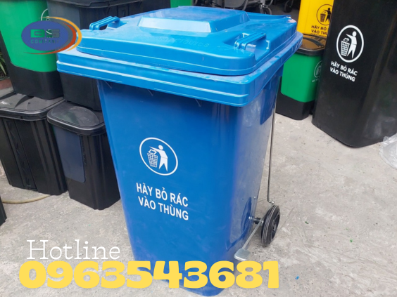 THÙNG RÁC ĐẠP HÔNG 240 LÍT 