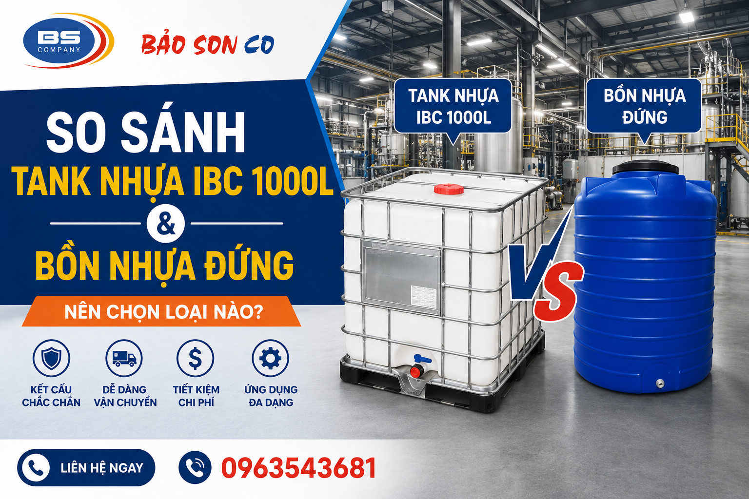 So sánh tank ibc 1000l và bồn nhựa