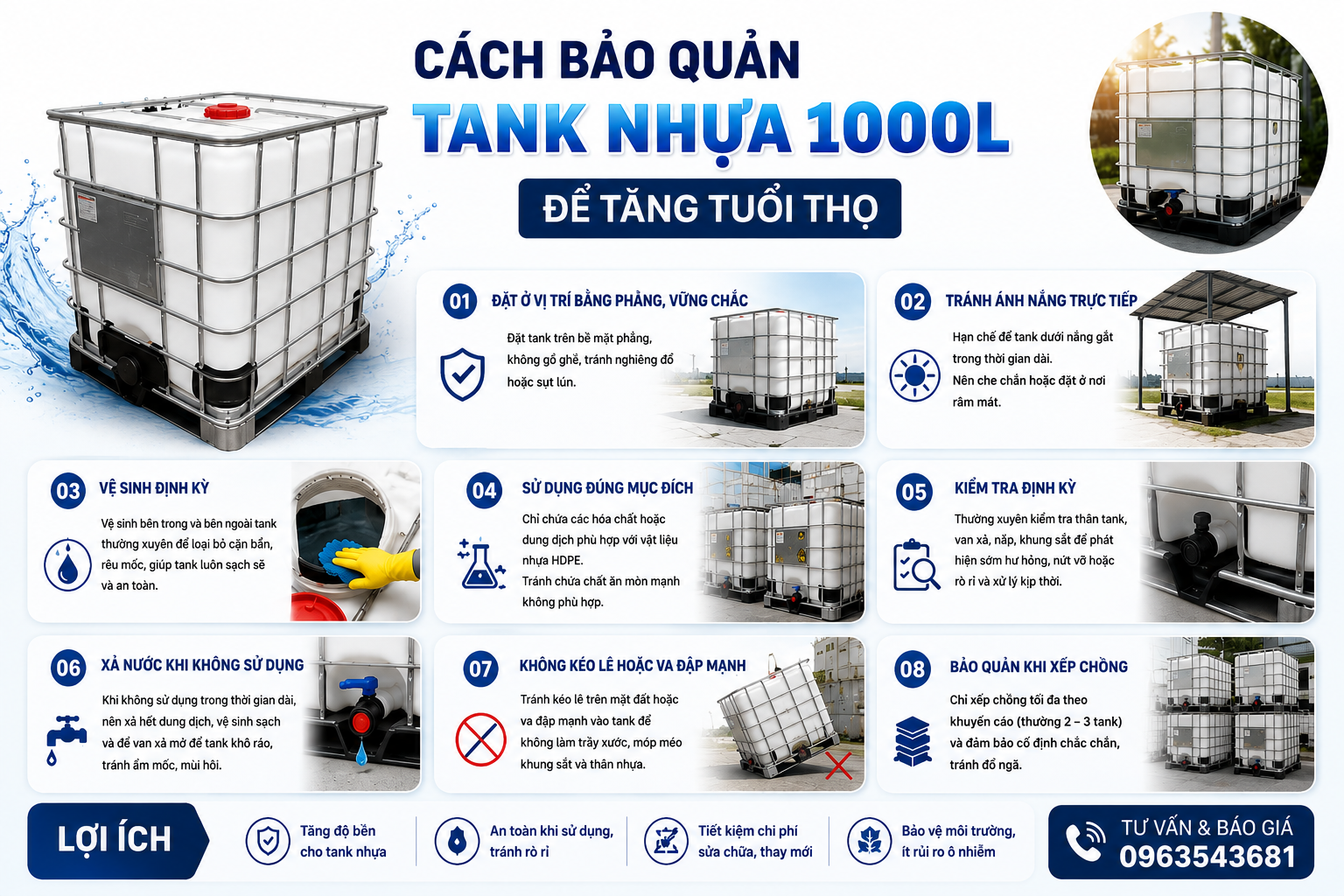 Cách bảo quản tank nhựa