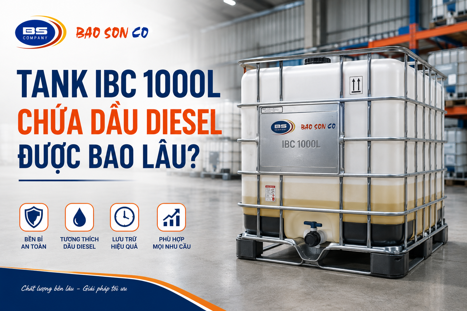 tank ibc 1000l chứa dầu diesel được bao lâu