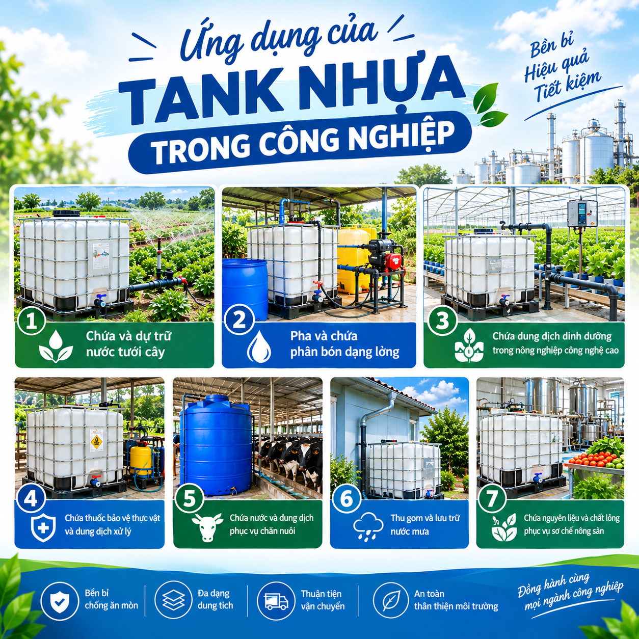 CÁC ỨNG DỤNG CỦA TANK NHỰA TRONG NÔNG NGHIỆP