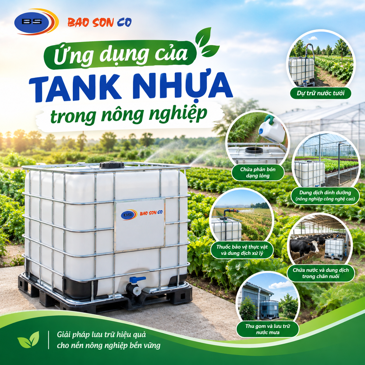 ỨNG DỤNG TANK NHỰA 1000L TRONG CÔNG NGHIỆP