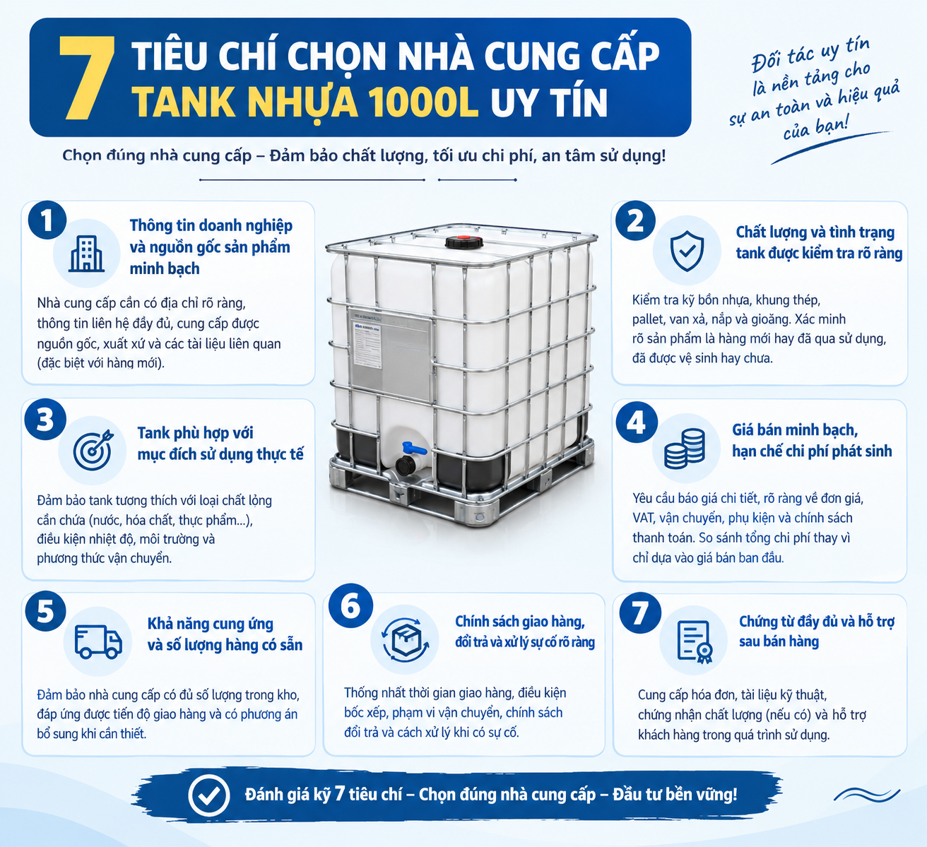 7 Tiêu Chí Chọn Nhà Cung Cấp Tank 1000L
