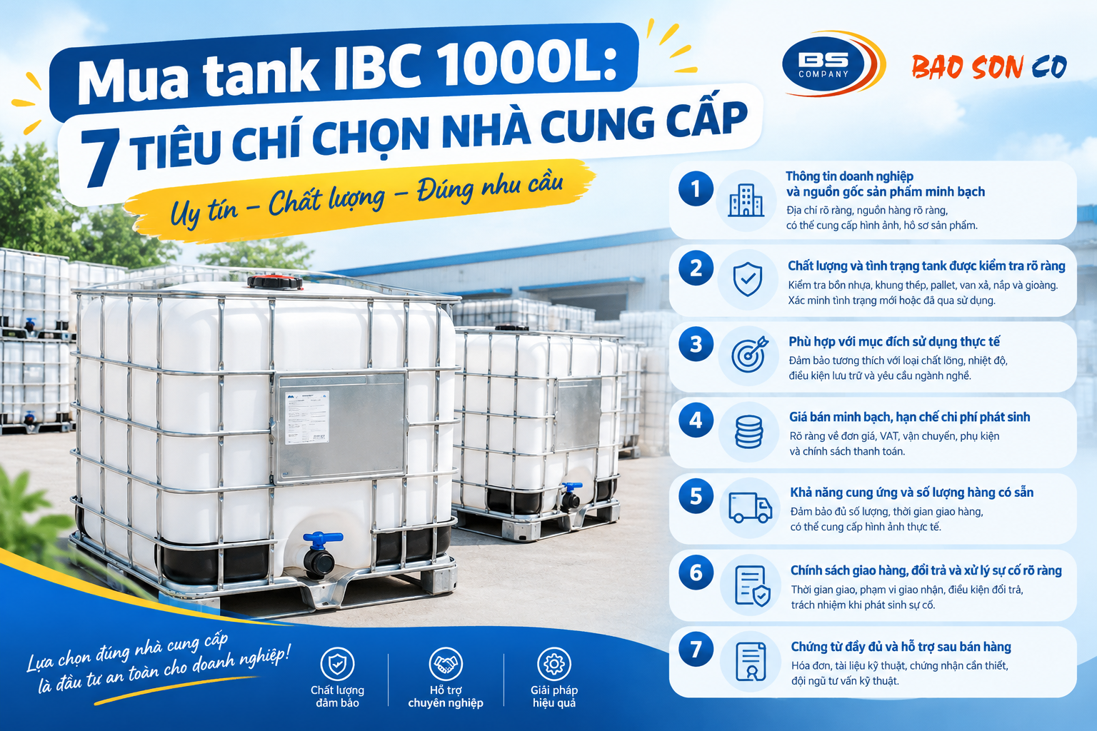 7 Tiêu Chí Chọn Tank IBC Chất Lượng