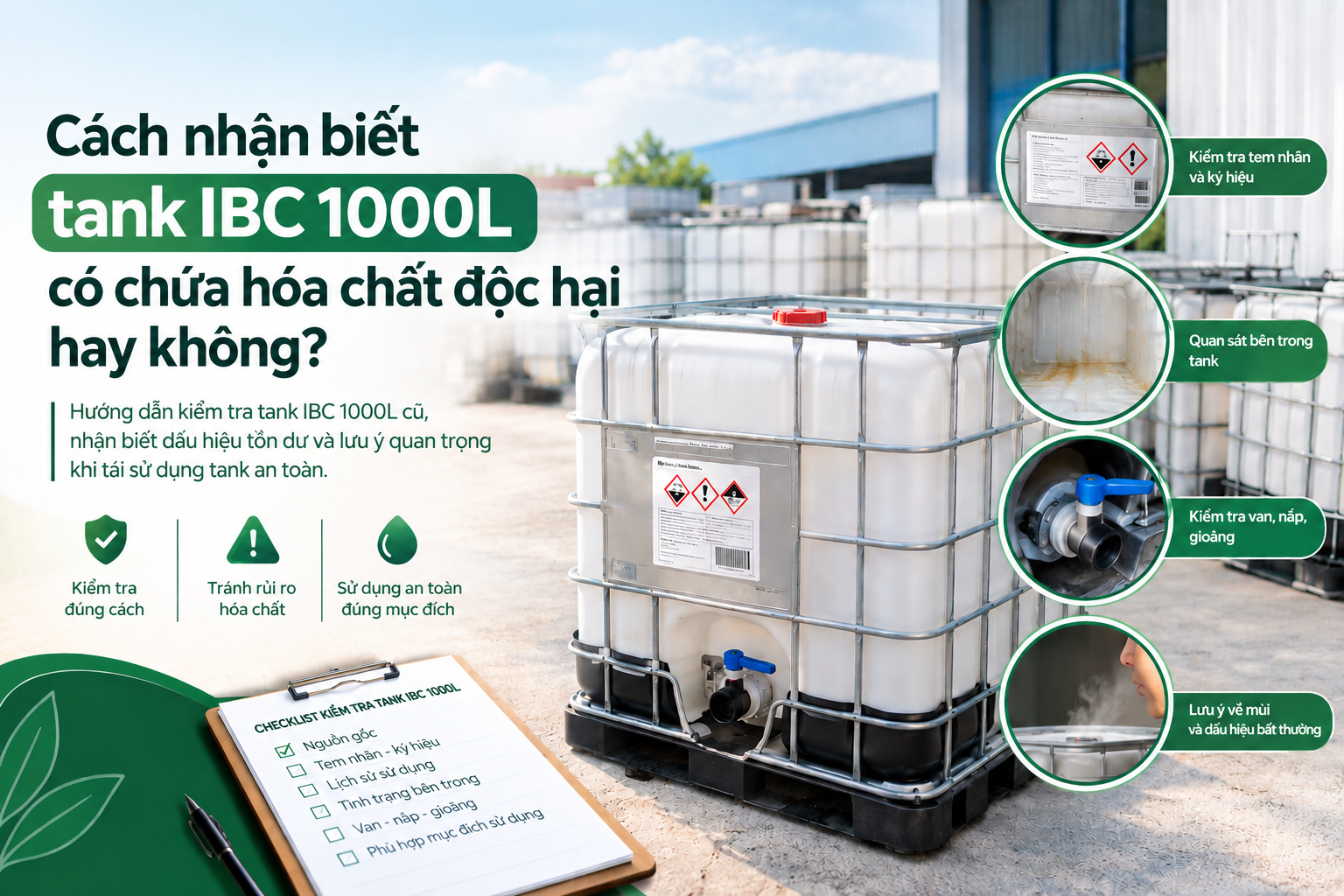 Cách nhận biết tank IBC 1000L an toàn - BẢO SƠN