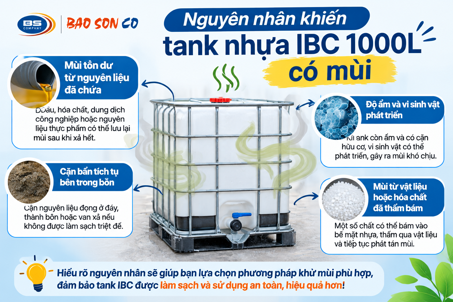 Nguyên nhân tank IBC có mùi